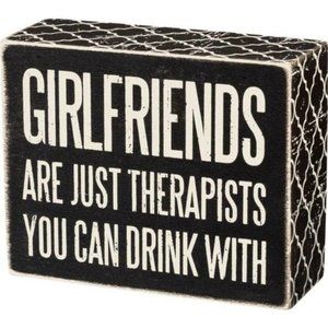 "Girlfriends" Wood Box Sign NWOT